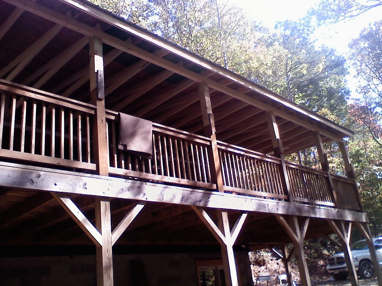 Timber framing under a new elevated porch and deck — Roof Leak Repair in Florahome by Roofing Brothers